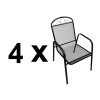 Zahradní kovové křeslo BRUSEL černé (4 ks)