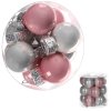 Kulaté skleněné ozdoby - pr. 2 cm, růžové a bílé, cena za balení (12 ks) (Barva Vícebarevná)