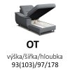 Sedací souprava BALBOA OT-2F-R-1-D ve tvaru "U" Malmo 96 tmavě šedá