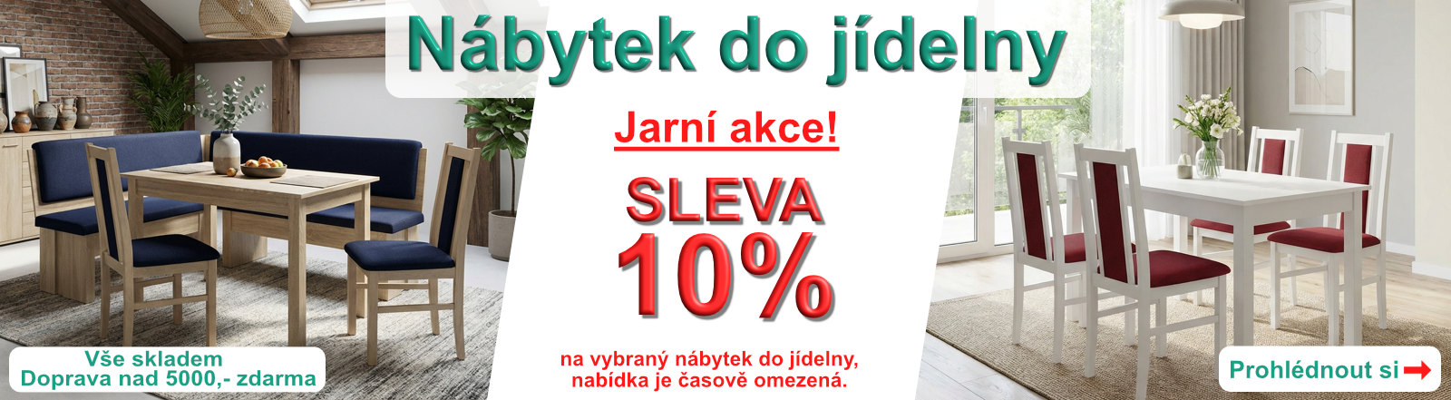 Sleva na nábytek do jídelny