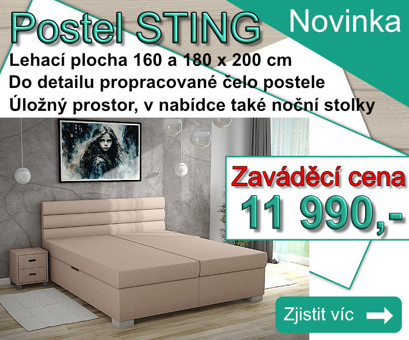 NOVINKA-Postel STING za zavádějící cenu