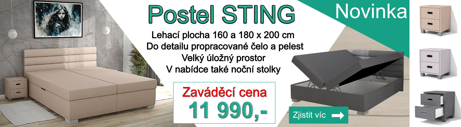 NOVINKA-Postel STING za zavádějící cenu