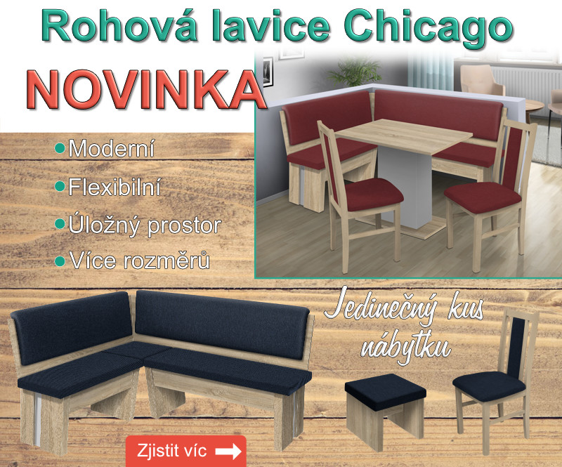 Rohová jídelní lavice Chicago