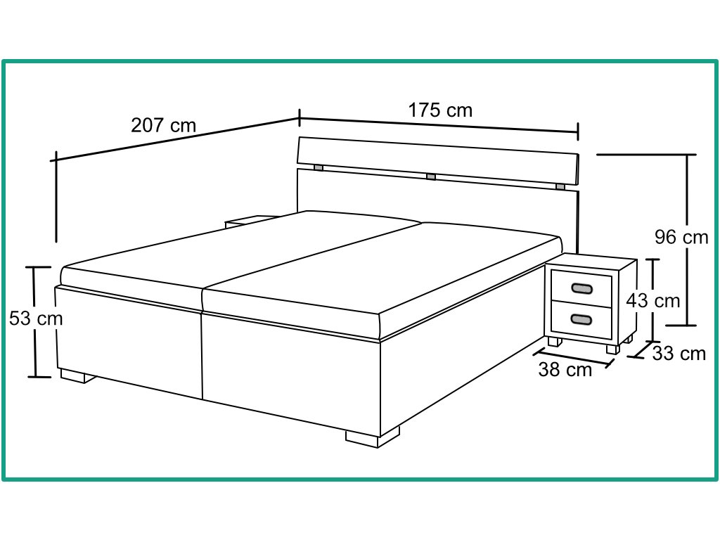 Manželská postel s úložným prostorem Lora 200x160 cm béžová