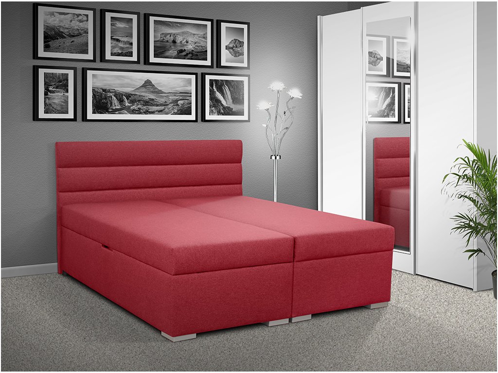 Moderní postel s úložným prostorem BOLERO A 160 cm červená