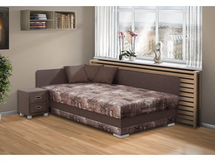 Čalouněná postel s úložným prostorem Robin 160x200 cm v hnědé barvě