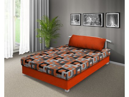 Čalouněná postel s úložným prostorem Zita 140x200 cm oanžová