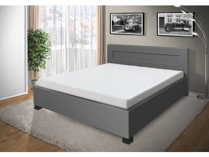 Luxusní postel Mia s LED osvetlením a s úložným prostorem 180x200 cm šedá