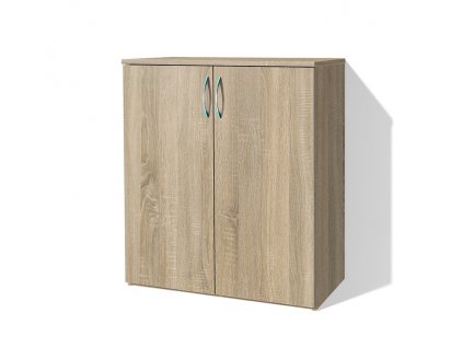 Moderní nízká policová skříň Alfa 2 š. 80 cm dub sonoma světlý