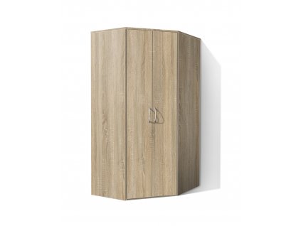 Vysoká šatní rohová skříň Alfa 20 š. 90 cm dub sonoma světlý