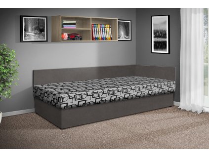 Čalouněná válenda Alena s čely o rozměru 80x200 cm v šedém provedení