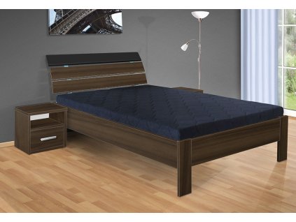 Moderní dřevěná postel Darina s úložným prostorem 180x200 cm ořech