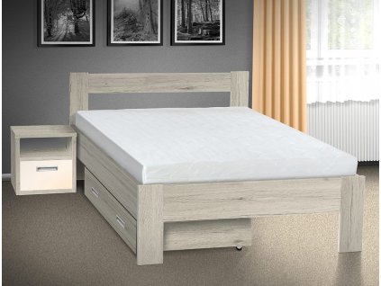 Moderní kvalitní dřevěná postel s úložným prostorem Sandra 140x200 cm san remo