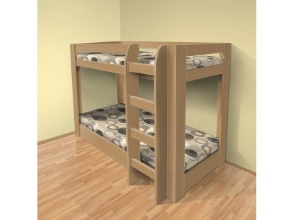 Poschoďová postel s úložným prostorem PATR - 1 HIT 80x195 cm buk