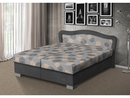 Manželská postel s úložným prostorem 180x200 cm šedá