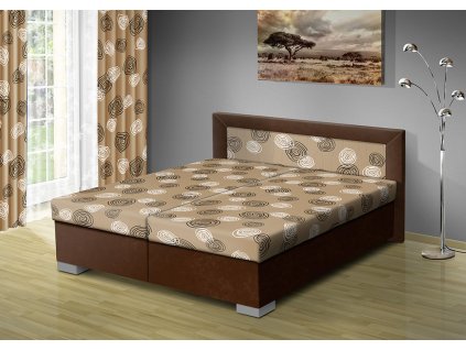 Manželská postel s úložným prostorem 180x200 cm hnědá