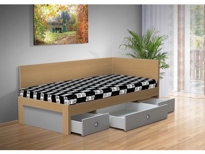 Kvalitní postel s úložným prostorem a  s čely Iveta 90x200 cm