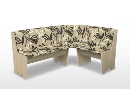 Rohová lavice do jídelny s úložným prostorem akát a šedá