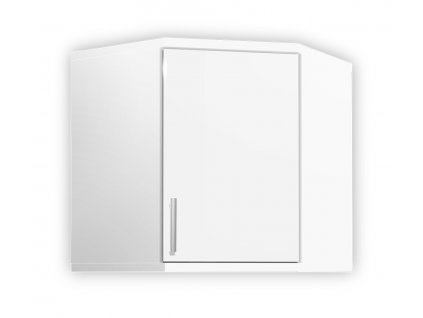 Závěsná koupelnová skříňka rohová K33 š. 62 cm bílá