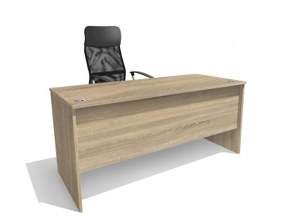 Jednoduchý kancelářský psací stůl Alfa 84 š. 160 cm dub sonoma světlý