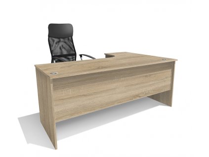 Elegantní rohový kancelářský stůl Alfa 88 levý 180 x 120 cm dub sonoma světlý