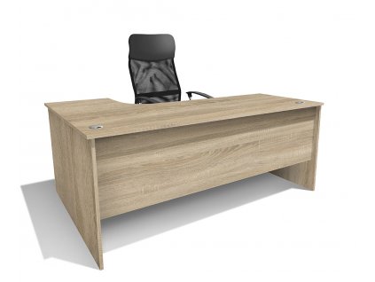 Elegantní rohový kancelářský stůl Alfa 89 pravý 180 x 120 cm dub sonoma světlý