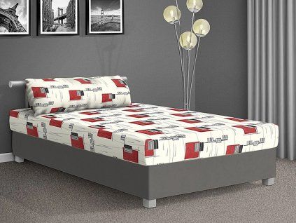 Levná ostel Mars 120x200 cm šedá a mega 044 krémová