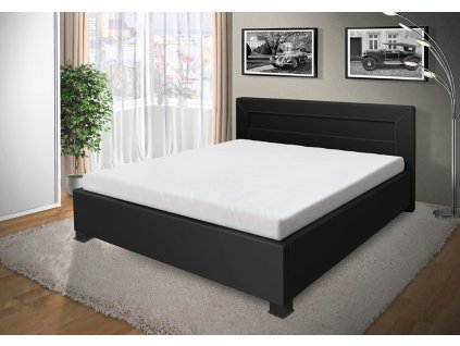 Luxusní postel Mia s LED osvětlením 140x200 cm černá