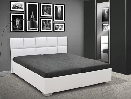 Luxusní postel LUXOR 180cm Eko kůže bílá