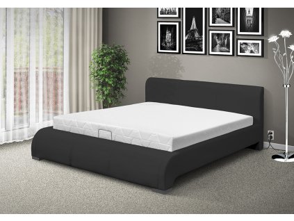 Luxusní postel SEINA NEW s MOT 120 šedá EKO kůže