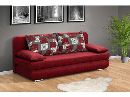 Rozkladací pohovka s úložným prostorem pro každodenní spaní Andy 140 cm červená
