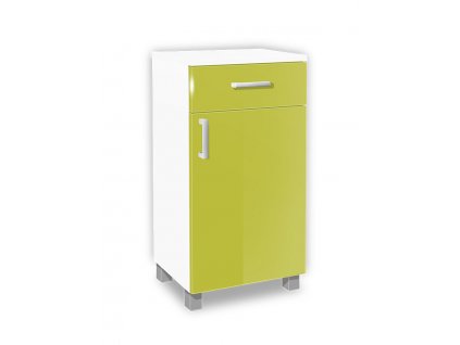 Koupelnová skříňka s policemi a zásuvkou K25 š. 40 cm bílá lemon lesk