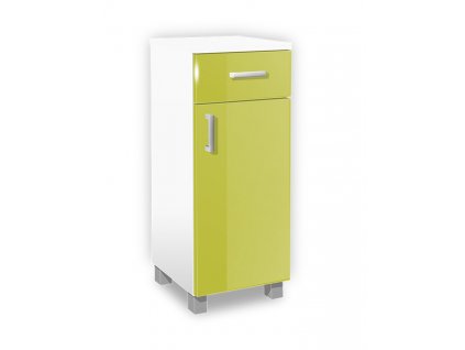 Koupelnová skříňka s policemi a zásuvkou K26 š. 30 cm bílá lemon lesk