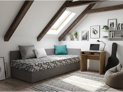 Čalouněná válenda Alena 80x180 cm s úložným prostorem, šedá