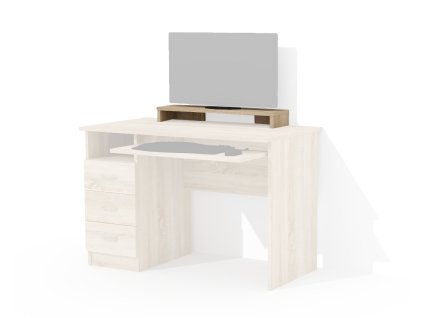 Nástavec pod monitor Alfa 320 s počítačovým stolem v dekoru dub sonoma