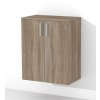 Závěsná koupelnová skříňka s policí a dvířky K2 š.60 cm v dekoru dub sonoma tmavý