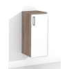 Závěsná koupelnová skříňka s policí K6 š. 30 cm v dekoru dub sonoma tmavý s bílými lesklými dvířky