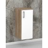 Závěsná koupelnová skříňka s policí K6 š. 30 cm v dekoru dub sonoma tmavý s bílými dvířky