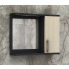 Závěsná koupelnová skříňka se zrcadlem, poličkou a LED osvětlením K 10 pravá š. 70 cm v dekoru antracit s akátovými dveřmi