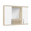 Závěsná koupelnová skříňka se zrcadlem, poličkou a LED osvětlením K11 š. 90 cm akát bílá