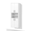Vysoká koupelnová skříňka s policemi a dvířky K15 š. 60 cm v dekoru bílá