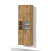 Vysoká koupelnová skříňka s policemi a dvířky K15 š. 60 cm v dekoru dub wotan