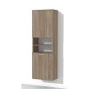 Vysoká koupelnová skříňka s košem na prádlo a dvířky K16 š. 60 cm v dekoru dub sonoma