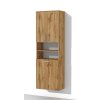 Vysoká koupelnová skříňka s košem na prádlo a dvířky K16 š. 60 cm v dekoru dub wotan
