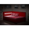 Moderní postel Mia Robin 140x200 cm s LED světlem, s úložným prostorem v červené barvě