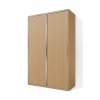 Vysoká šatní skříň s posuvnými dveřmi s tyčí a policemi Alfa 33 š. 140 cm buk