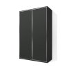 Vysoká šatní skříň s posuvnými dveřmi s tyčí a policemi Alfa 33 š. 140 cm antracit