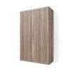 Vysoká šatní skříň s posuvnými dveřmi s tyčí a policemi Alfa 33 š. 140 cm dub sonoma tmavý