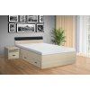 Moderní kvalitní dřevěná postel s úložným prostorem RAMI M 160x00 cm akát