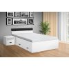 Moderní kvalitní dřevěná postel s úložným prostorem RAMI M 160x00 cm bílá